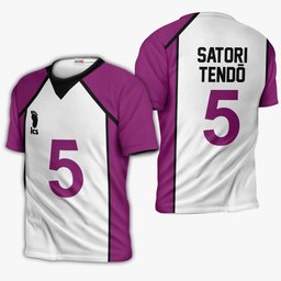 Shiratorizawa Satori Tendo Hoodie Uniform Num 5 Haikyuu Anime Shirt Gear Otaku