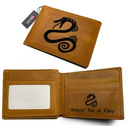 Diane Serpent Sin of Envy Symbol Leather Wallet Personalized- Gear Otaku