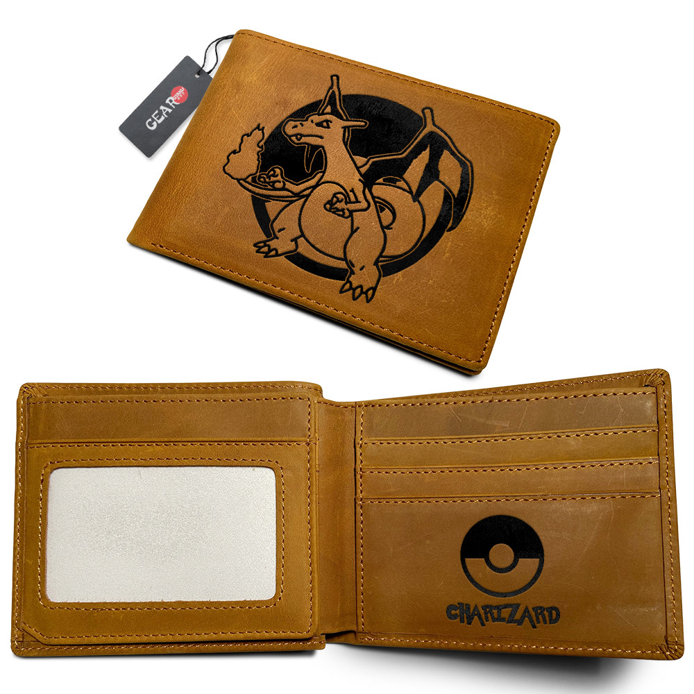 Charizard Anime Leather Wallet Personalized- Gear Otaku