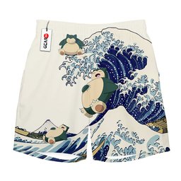 Snorlax Kanagawa Great Wave Shorts Pants Custom Clothes NTT06032410111B-2-Gear-Otaku
