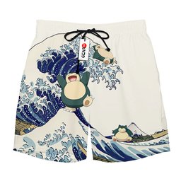 Snorlax Kanagawa Great Wave Shorts Pants Custom Clothes NTT06032410111B-3-Gear-Otaku