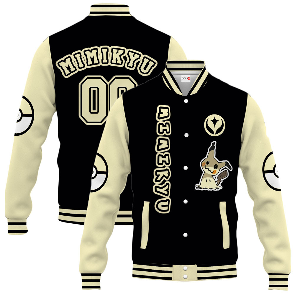 Mimikyu Anime Varsity Baseball Jacket Personalized NTT02072430112-2-Gear-Otaku