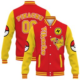 Pikachu Anime Varsity Baseball Jacket Personalized NTT0207243011-2-Gear-Otaku