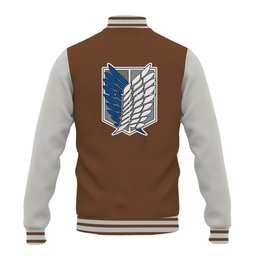 Survey Corps Anime Brown Varsity Baseball Jacket NTT02072410136-4-Gear-Otaku