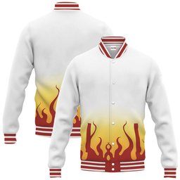 Kyojuro Rengoku Anime Varsity Baseball Jacket NTT0207245016-2-Gear-Otaku