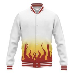 Kyojuro Rengoku Anime Varsity Baseball Jacket NTT0207245016-3-Gear-Otaku