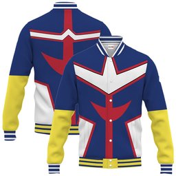 All Might Anime Varsity Baseball Jacket NTT0207244014-2-Gear-Otaku