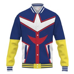 All Might Anime Varsity Baseball Jacket NTT0207244014-3-Gear-Otaku