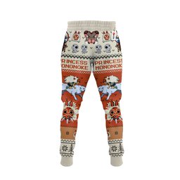 Princess Mononoke Joggers Christmas Ugly Sweatpants GearOtaku.com