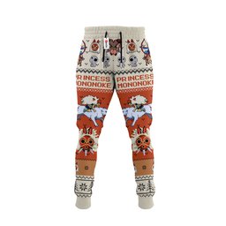 Princess Mononoke Joggers Christmas Ugly Sweatpants GearOtaku.com