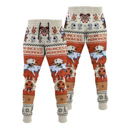 Princess Mononoke Joggers Christmas Ugly Sweatpants GearOtaku.com