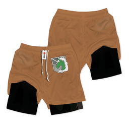 Survey Corps Green Performance Shorts Anime Gym Wear-1-gear otaku