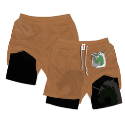 Survey Corps Green Performance Shorts Anime Gym Wear-1-gear otaku