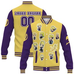 Laxus Dreyar Anime Varsity Baseball Jacket Personalized NTT0309242019-2-Gear-Otaku
