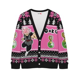 Goku Black Rose Knitted Cardigan Anime Christmas Sweater NTT11112456-3-Gear-Otaku