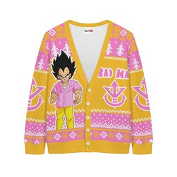 Vegeta Pink Badman Knitted Cardigan Anime Christmas Sweater NTT111124511-3-Gear-Otaku