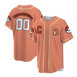 Charmander Baseball Jersey Personalized Edition GearOtaku.com