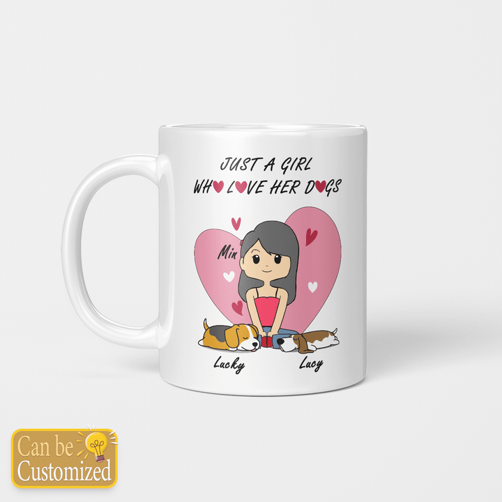 Personalized Mug Just A Girl Who Love Her Dog 2 Dogs For Cute Girl