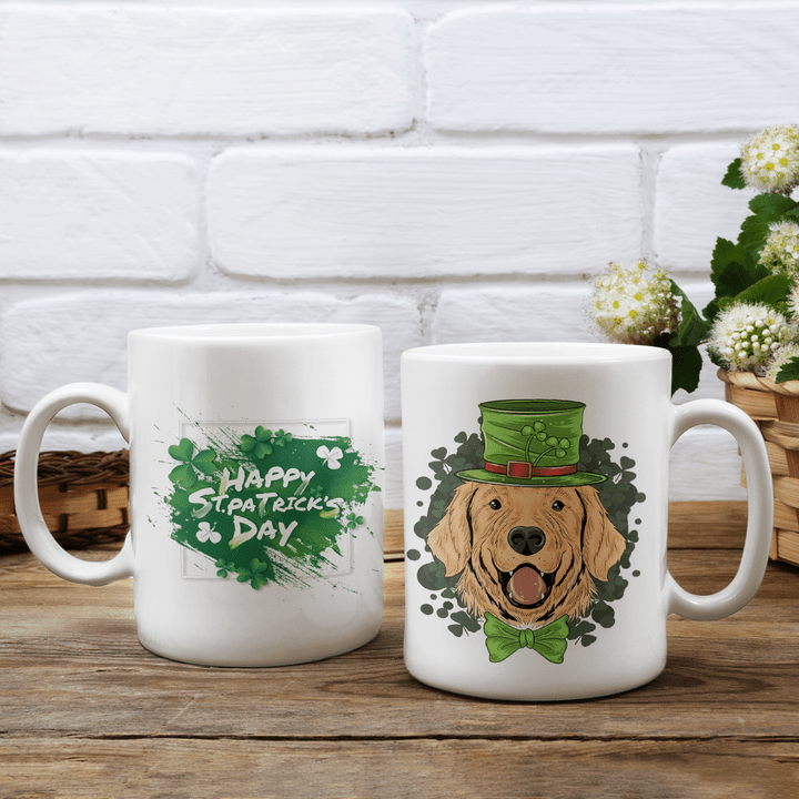Two-sided Mug Happy patrick day with labrador retriever for dog lovers