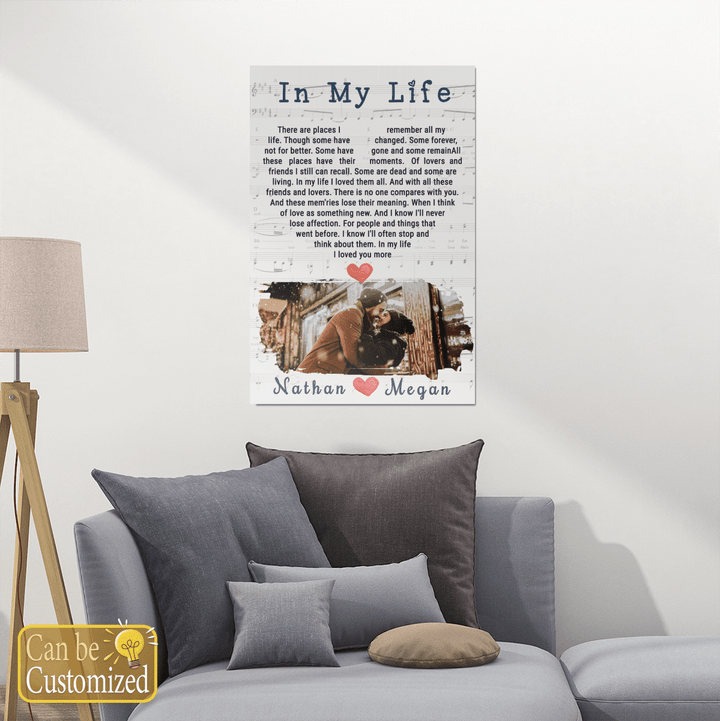 Personalized Portrait poster In my life with custom image and name for couple