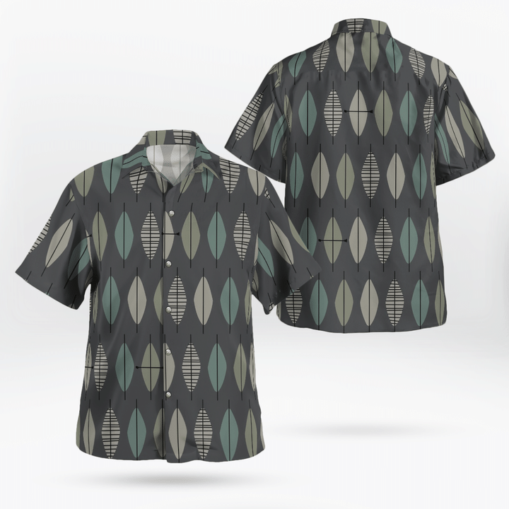Tony’s Taupe Rhombus-Print Shirt, Beach Shorts