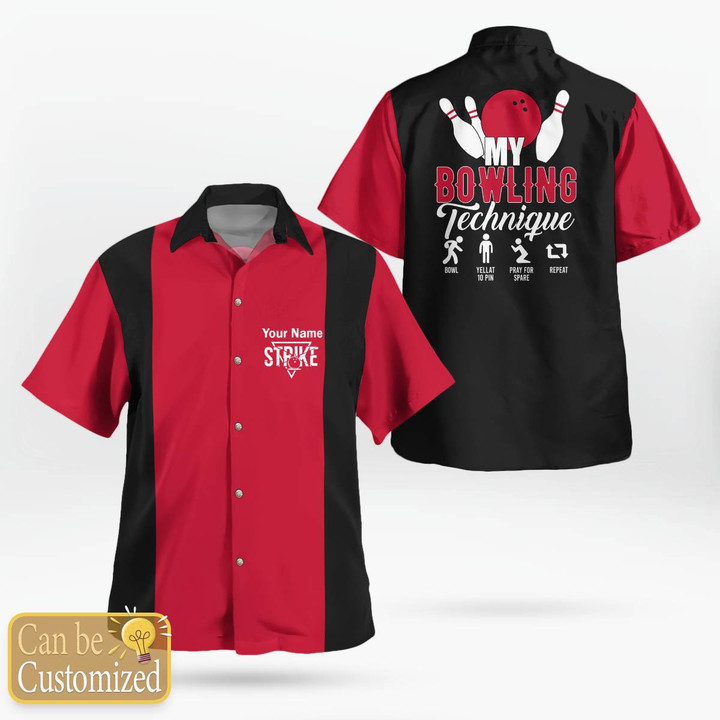 Custom Name And Color Strike Bowling Shirt