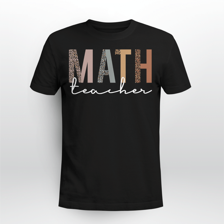 Math Teacher Classic T-shirt Math Teacher With Leopard