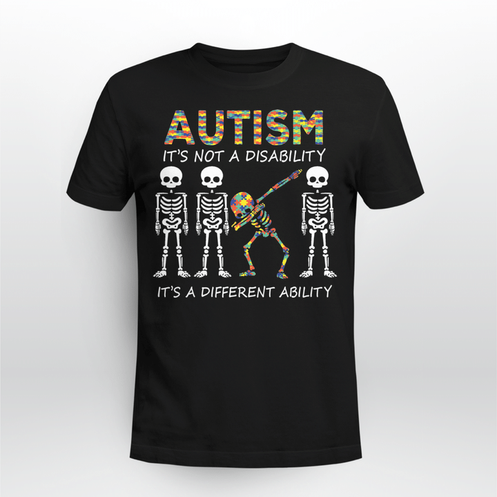 Autism T-shirt It's Not A Disability It's A Different Ability