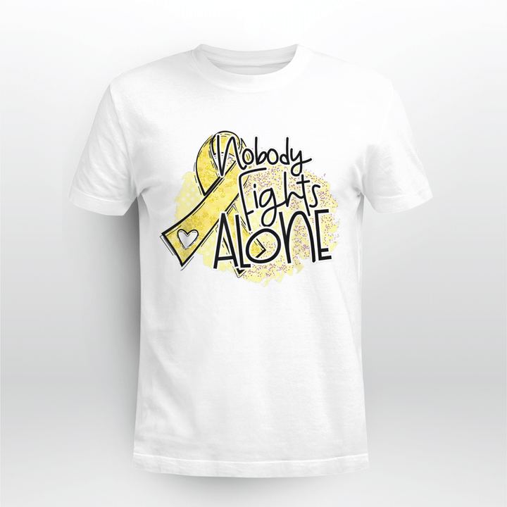 Childhood Cancer T-shirt Nobody Fights Alone