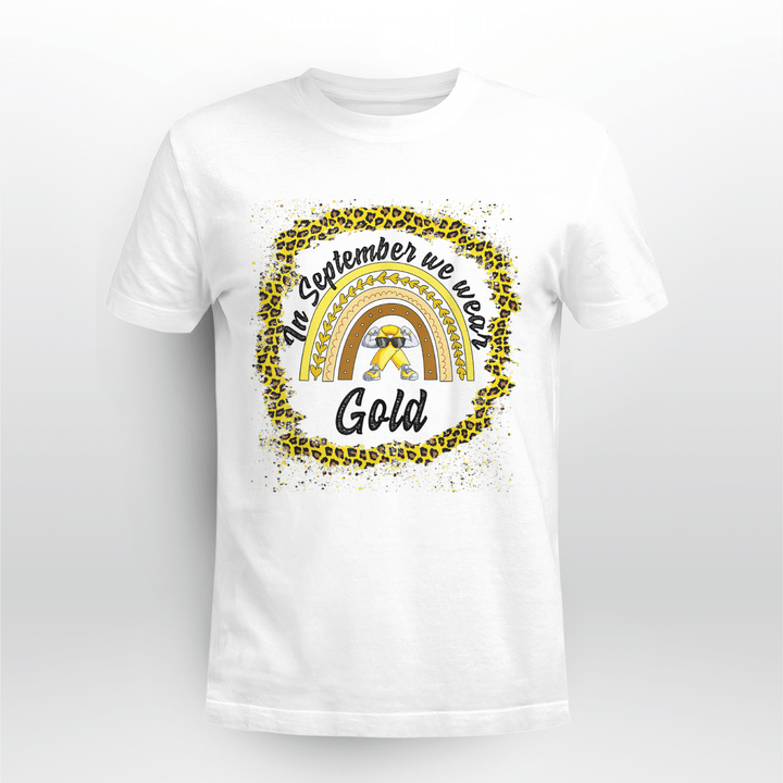 Childhood Cancer T-shirt We Wear Gold V4