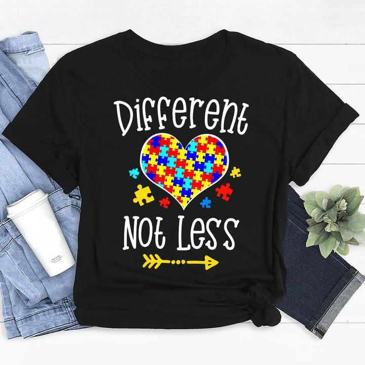 Autism T-shirt Different Not Less