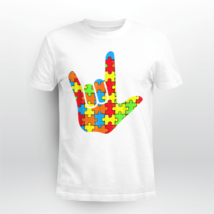 Sign Language Classic T-shirt Autism Hand