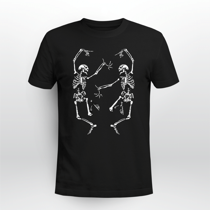 Skull Unisex T-shirt Halloween Dancing Skeletons
