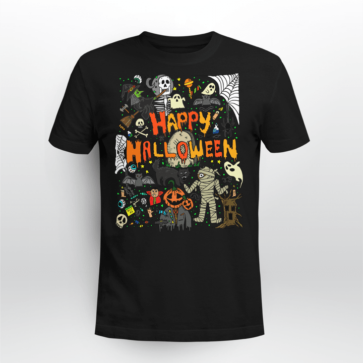 Halloween T-shirt Happy Halloween Scary Retro
