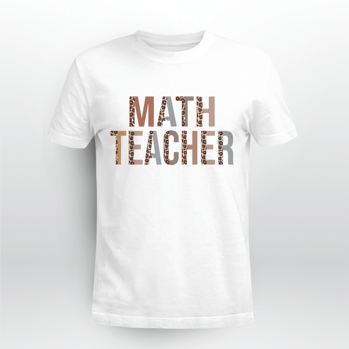 Math Teacher Classic T-shirt Leopard Math Teacher