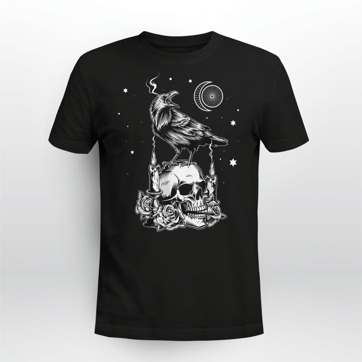 Skull Unisex T-shirt Halloween Crow Death Skull