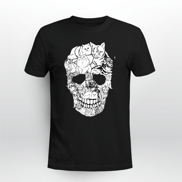 Skull Unisex T-shirt Halloween Cat Skull