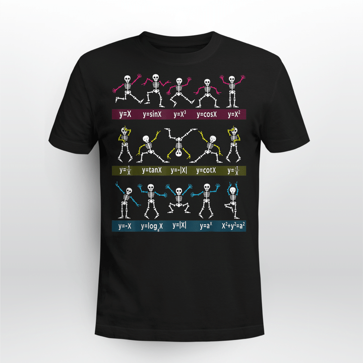 Algebra Dance Funny Function Skeleton Geek Pun Math Equation T-Shirt