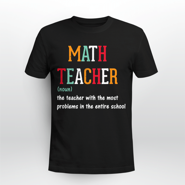 Funny Math Teacher Definition - Cute Vintage Back To School T-Shirt