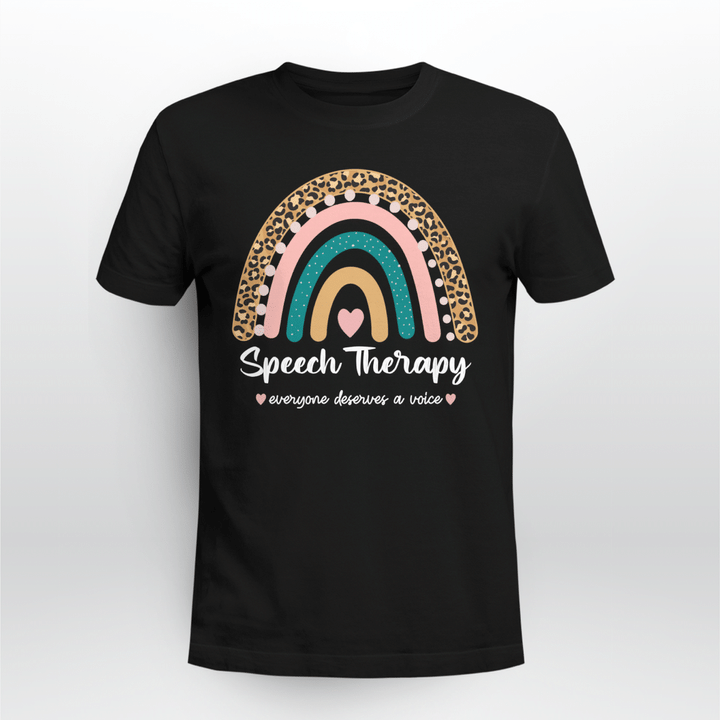 Speech Language Pathologist Unisex T-shirt SLP Leopard Rainbow Speech Therapy