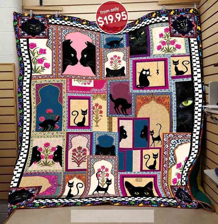 Cat Quilt Blanket Cats In The Vintage World