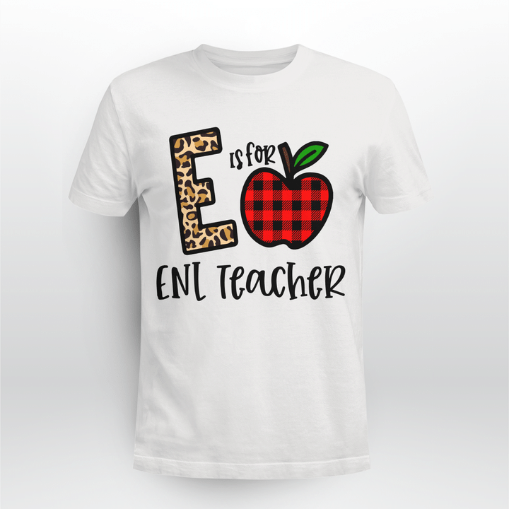 ENL Teacher Classic T-shirt Plaid Apple