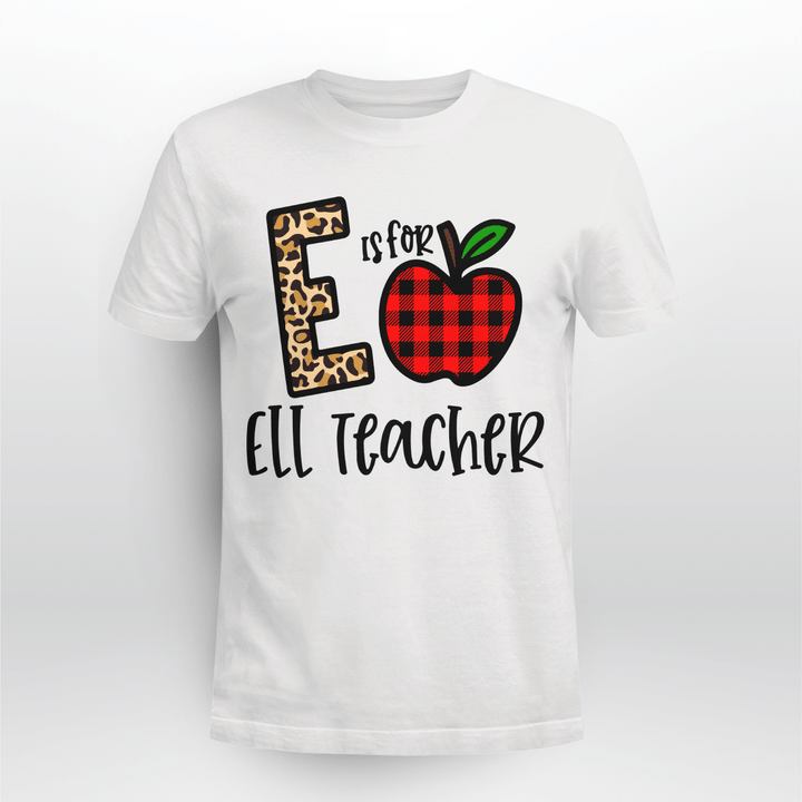 Ell Teacher Classic T-shirt Plaid Apple