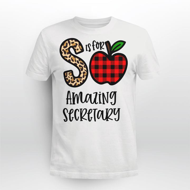 Secretary Classic T-shirt Plaid Apple Amazin Secretary