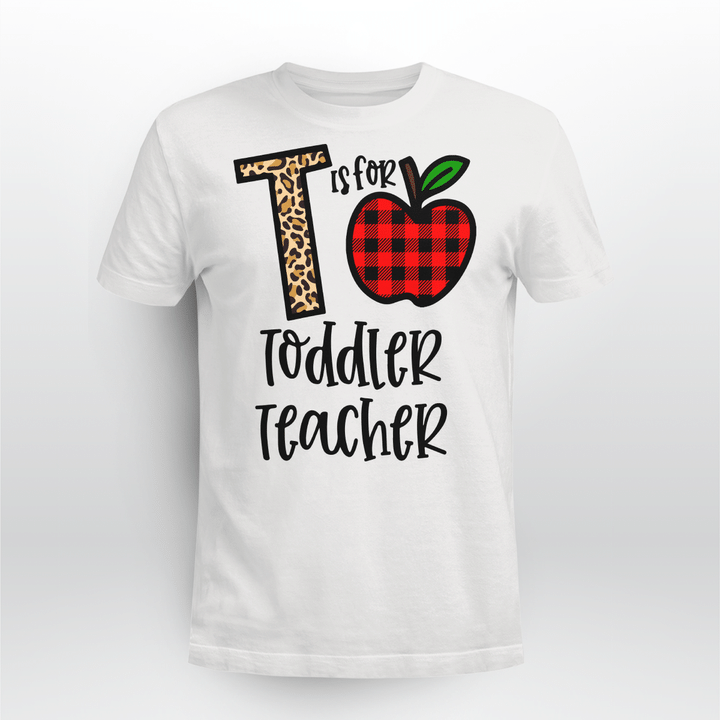 Toddler Teacher Classic T-shirt Plaid Apple
