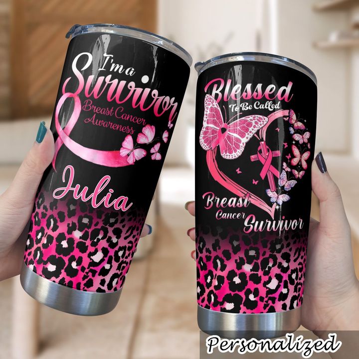 Breast Cancer Personalized 20Oz Stainless Steel Tumbler I'm Survivor