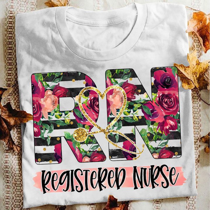 Nurse T-shirt Registered Nurse Florals