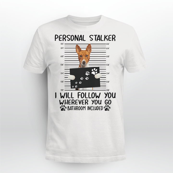 Basenji Dog Classic T-shirt Personal Stalker Follow You