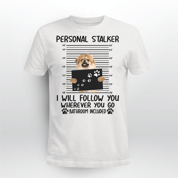 Pekingese Dog Classic T-shirt Personal Stalker Follow You