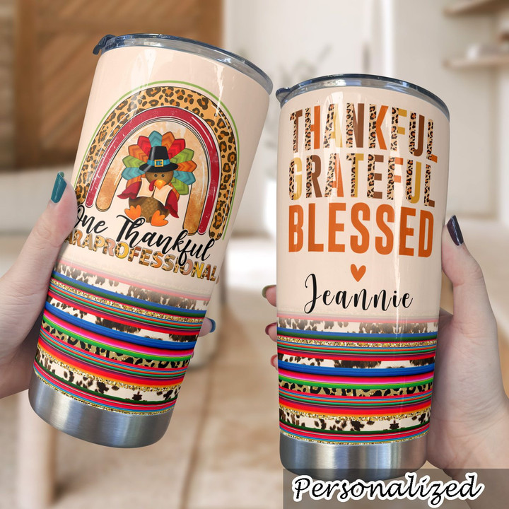 Thanksgiving Personalized 20Oz Stainless Steel Tumbler One Thankful Para